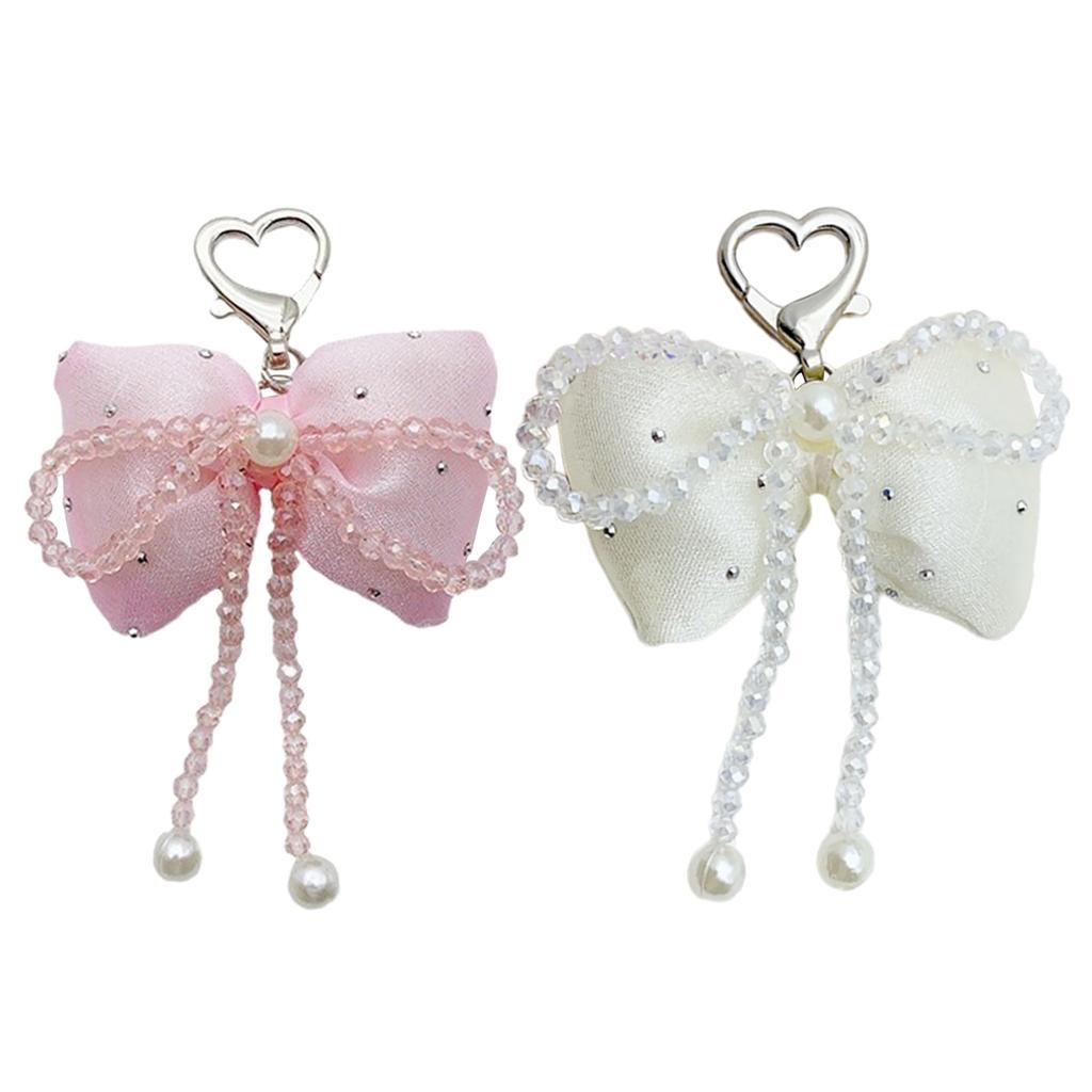 Křišťálové korálky Řetízek na mobilní telefon Barevný přívěsek s mašlí Přívěsek na klíče Vícebarevná dekorace školní taška ve tvaru motýla