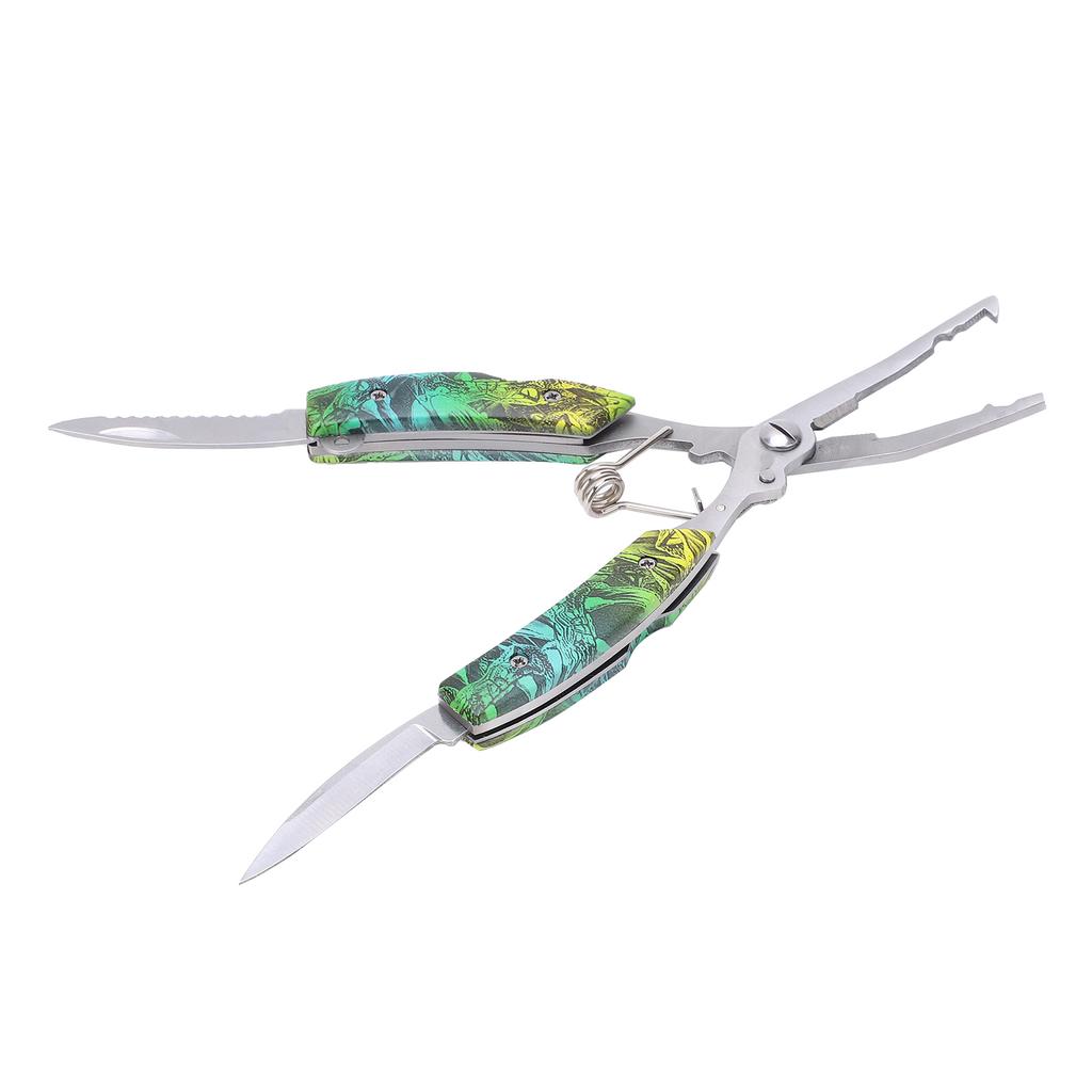 Multifunction Fishing Pliers Stainless Steel Fishing Scissors with 2 Blades Braid Line Cutters Hook Remover
