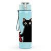 1PC Cat With Kitchen Knife 750ml Color Plastic Sports Water Bottle Leakproof Flip Straw Lid Suitable for Sports Office Home Use