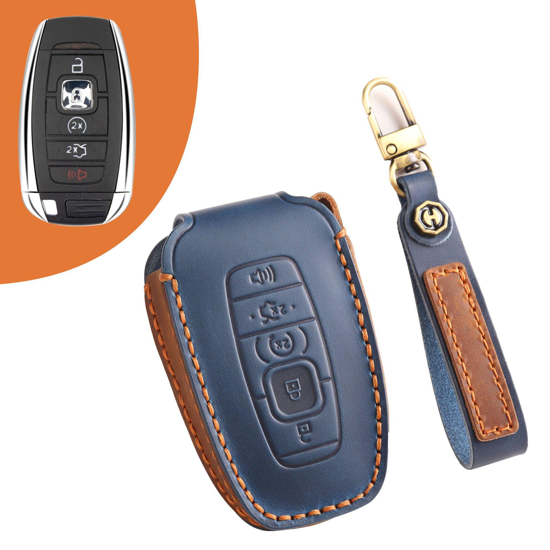 

Чехол для ключа автомобиля Lincoln для моделей Adventurer, Navigator, Pilot, Continental и MKZ синий