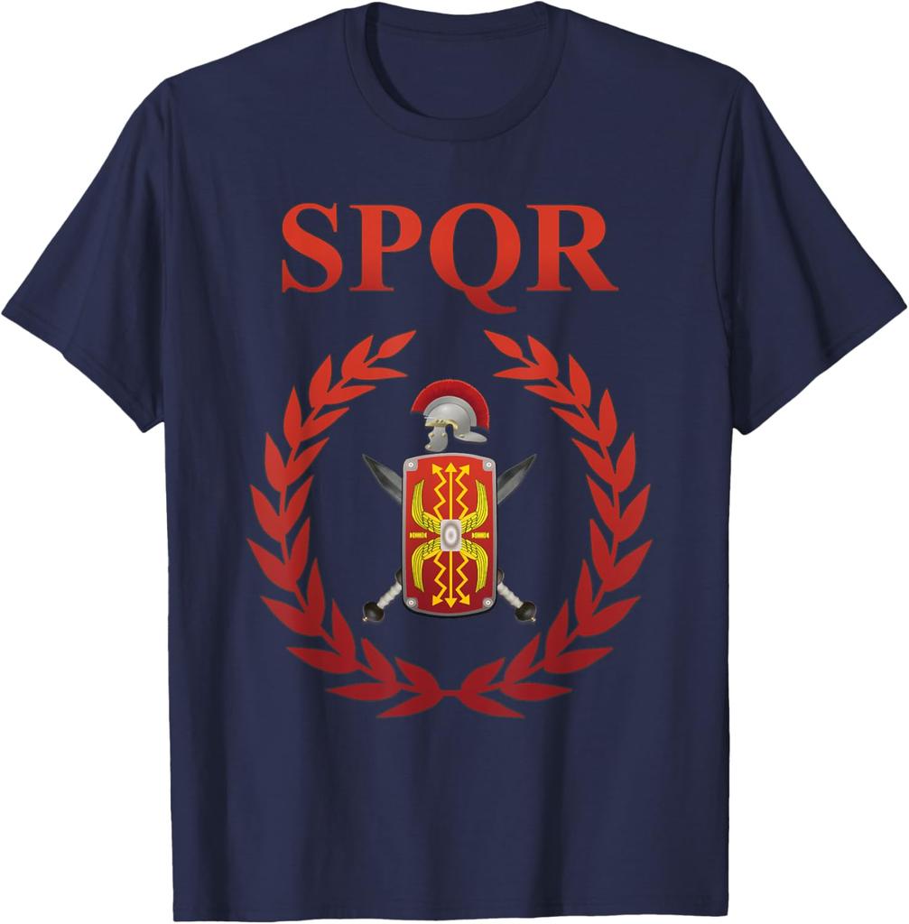 SPQR RoUnisex Legionary TShirt 100 Cotton ONeck Short Sleeve Summer Casual Unisexs Tshirt Streetwear