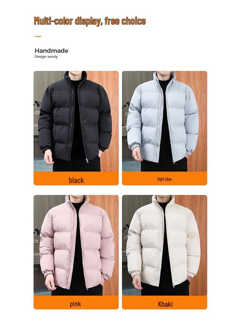 Men's High-End Velvet Thickened Winter Cotton Padded Jacket - Warm Bread Style