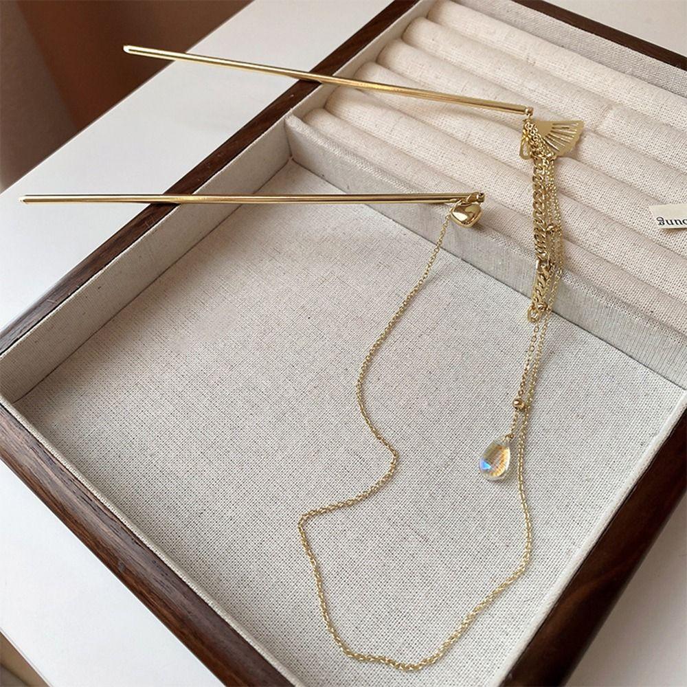 Hair Insert Pearls Chinese Style Hairpins Hair Fork Double Tassel Hair Stick Hair Accessories