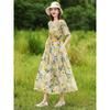 2026 Floral Summer Dress: Beach Style, Short Sleeve, Loose Fit, Cinched Waist, Plus Size.