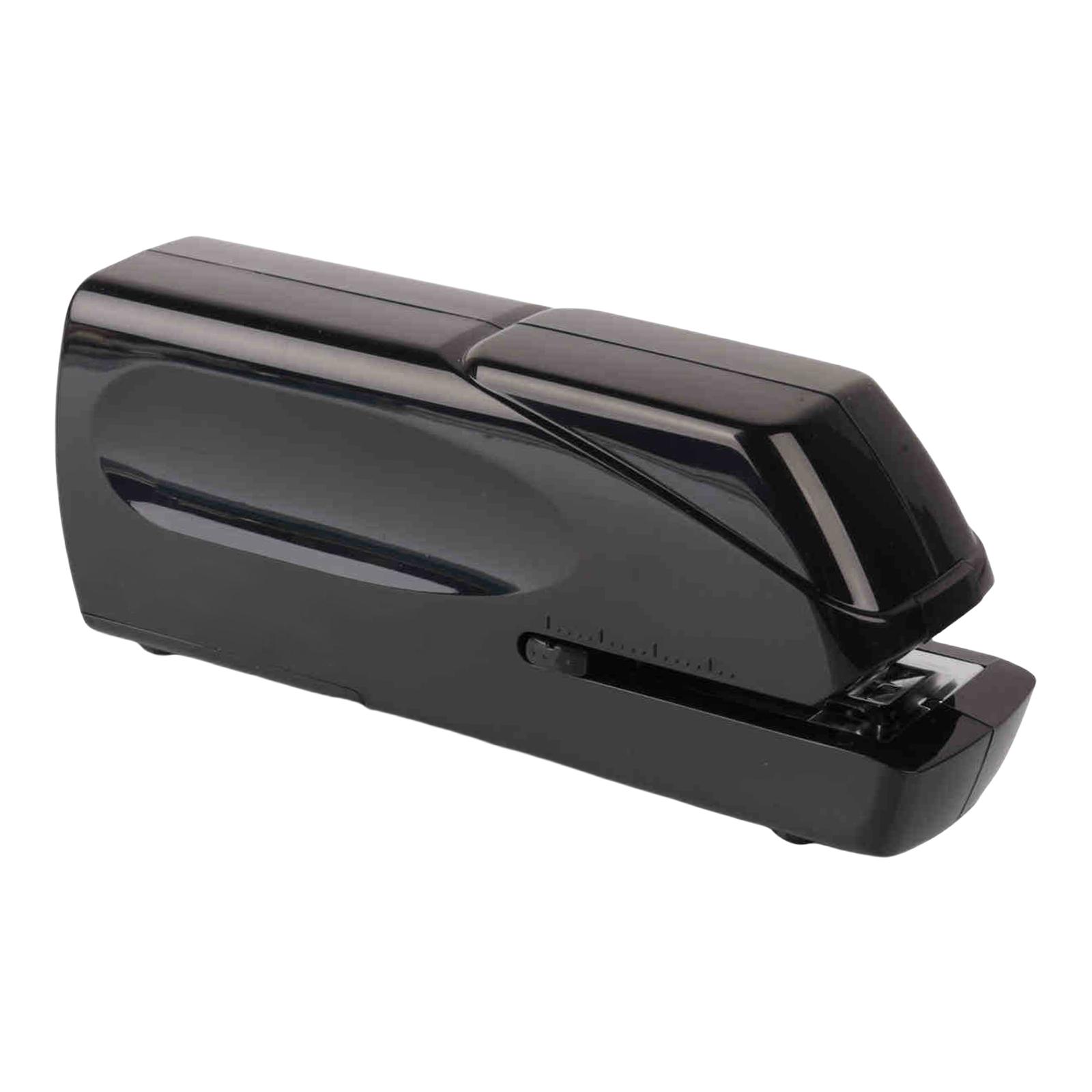 

Электрический автоматический степлер на 20 листов для школьного офиса, портативный электрический степлер с питанием от адаптера переменного тока или аккумулятора чёрный