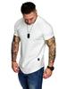 Herren Slim-Fit Plissiertes Rundhals Raglan Kurzarm T-Shirt