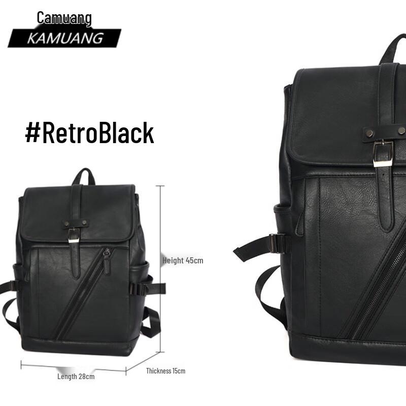 Men s American Retro Leather Backpack