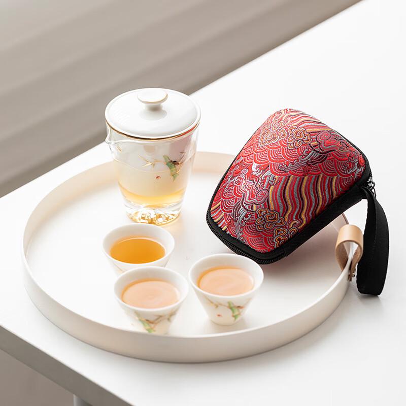 MeiLAN Portable Ceramic Gongfu Travel Tea Set