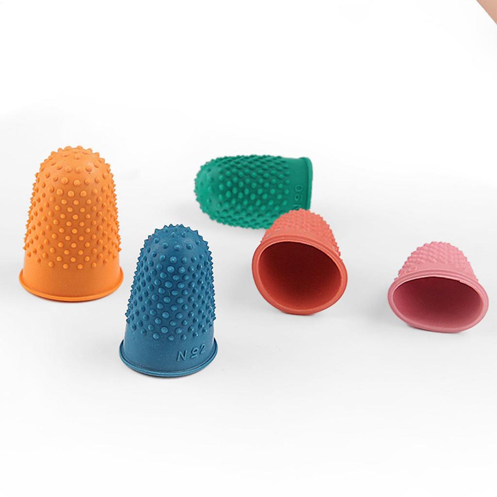 5PCS Rubber Finger Protectors Reusable Flexible Tips Protect Fingertips For Crafts Office Home Paperwork Sewing Cutting Counting