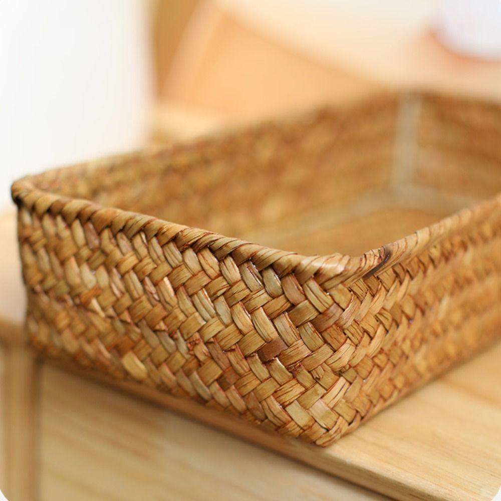 Creative Storage Basket Large Capacity Desktop Clutter Box Seaweed Woven Basket Food