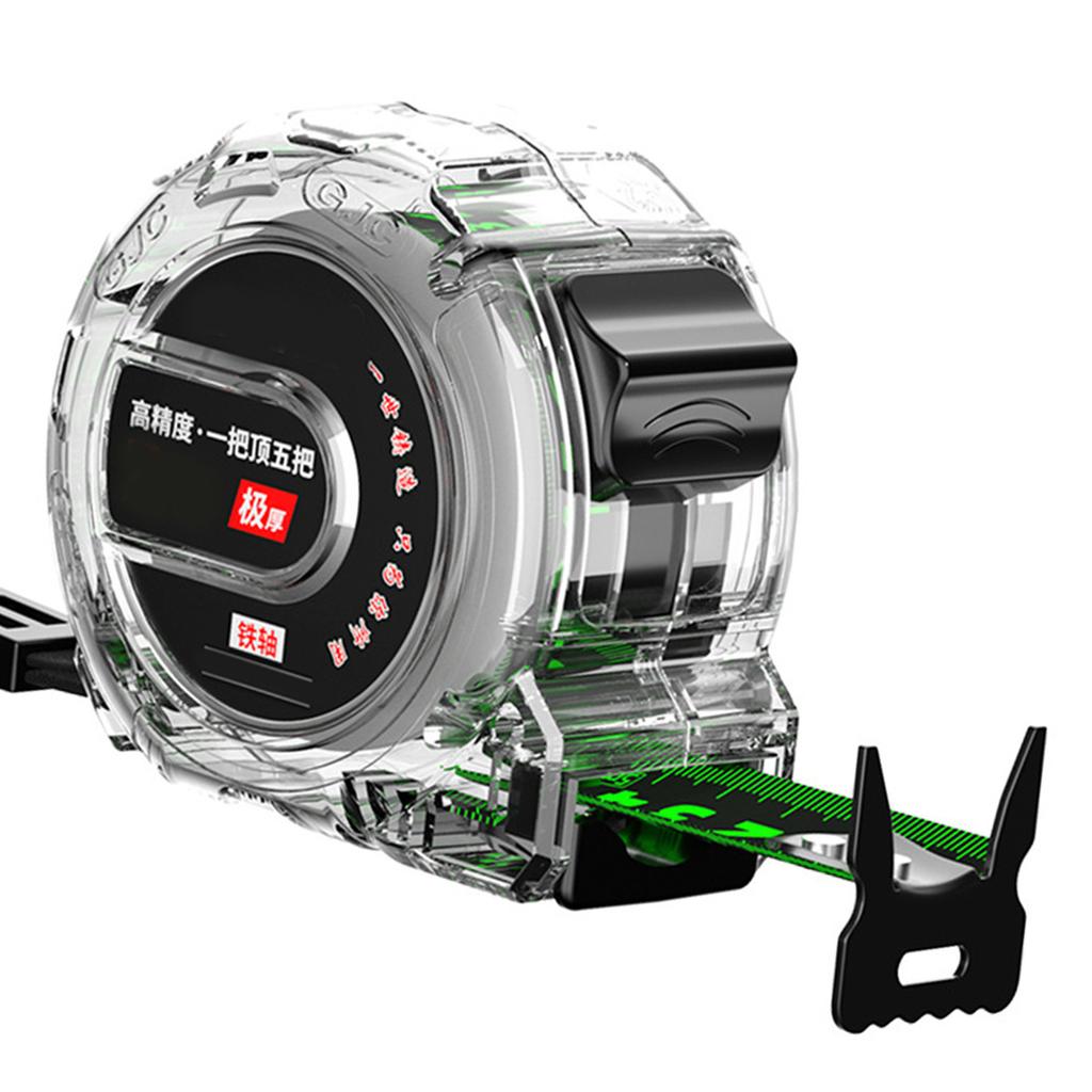 Rollmaßband Einziehbar Dick Elektroplattierter Edelstahl Hohe Genauigkeit Holzbearbeitungswerkzeug mit Klarsichtgehäuse 5m   16.4ft