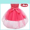Vestito da Principessa per Bambina con Perle e Pizzo per Primavera Estate Autunno Inverno