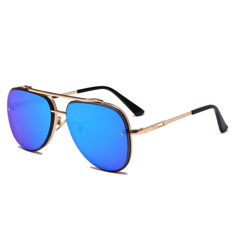 Fashion Pilot Sunglasses Men Women Luxury Brand Metal Big Frame Sun Glasses Vintage Steampunk Square Gradient Lens Eyewear UV400