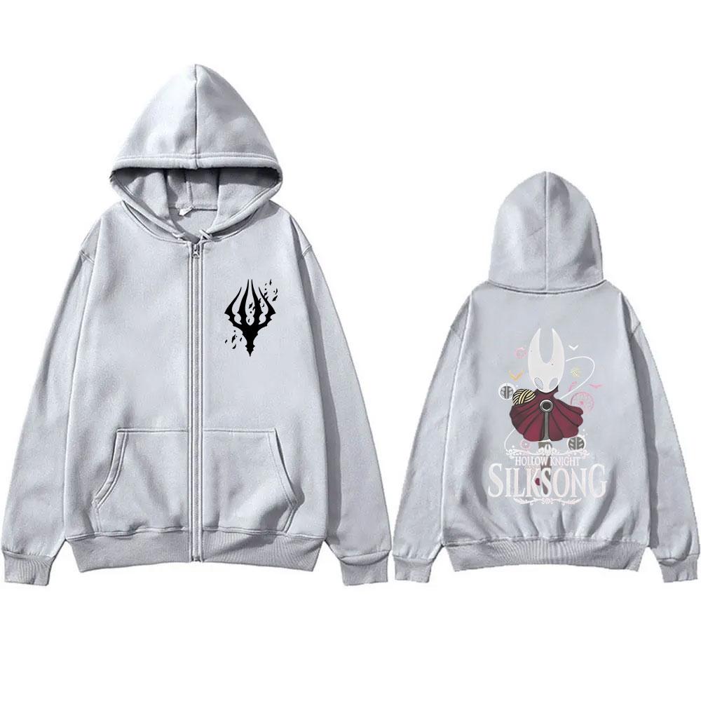 Game Hollow Knight Double Sided Print Zipper Hoodie Unisex Women Fashion Casual Zip Up Jacket Coat Male Vintage Oversized Hoodies