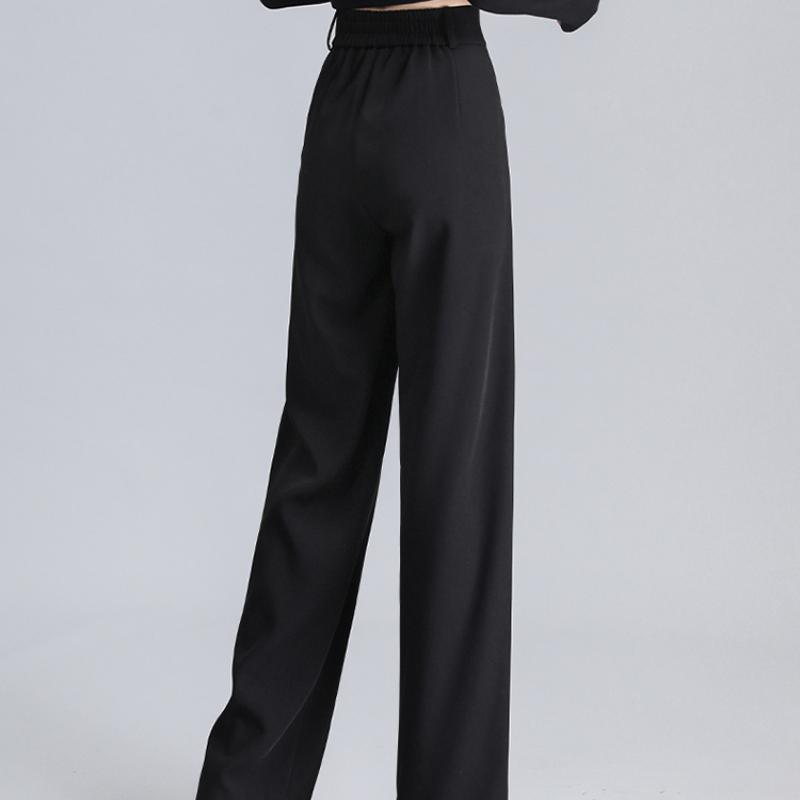 Fashion New Solid Straight Casual Wide Leg Pants Women Slim Fit High Waist Loose Women's Long Suit Pants Elegant Office Lady Simple Trousers 26034