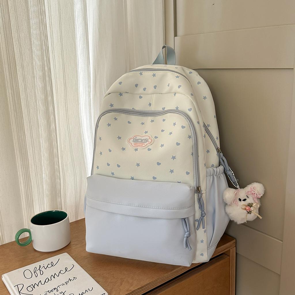 Schoolbag New High-value Japanese Schoolbag Ins Niche Sweet and Cute Star Backpack Junior High School Students Lightweight Backpack