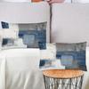 2PC Lumbar Decor Throw Pillow Covers Blue and Grey Cushions Rectangle Design Abstract Art Painting Style Modern Contemporary Home Decorative Cushion