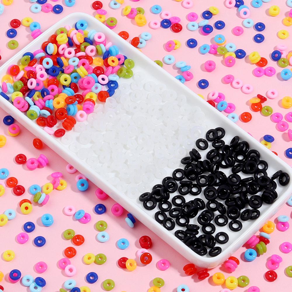 100pcs 6/7mm Colorful Elastic Silicone O-Ring Positioning Beads Stopper Beads For Leather Bracelet Jewelry Making Accessories