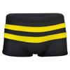 Men's Striped Splicing Color Boxer Swim Shorts Back Zipper Pocket And Thick Fitness Four Corners Quick Drying Men