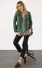 Giacca da donna in vera pelle di agnello da motociclista, biker, elegante, fatta a mano, verde