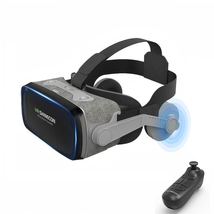 VR goggles for smartphones with remote 3D VR DMM video VR compatible with iPhone and glasses can be to inch smartphone VR goggles control, headphones,