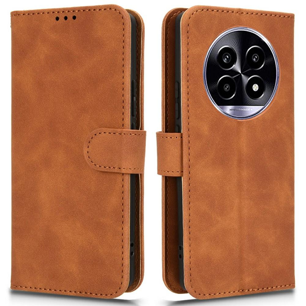 

For Realme Realme 13+ 5G/13 Pro 5G (China) Leather Case Skin-Feel Anti-Drop Wallet Flip Phone Cover E