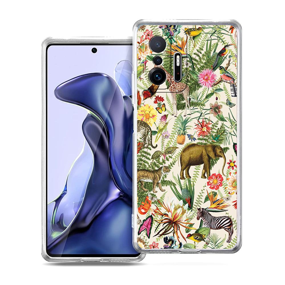 

Прозрачный чехол для телефона для Xiaomi Mi 14 13 12 11 Ultra 13T Poco X3 NFC F3 F6 Pro 5G Мягкий ТПУ чехол Тропические джунгли Принт Леопард Xiaomi 12 Lite