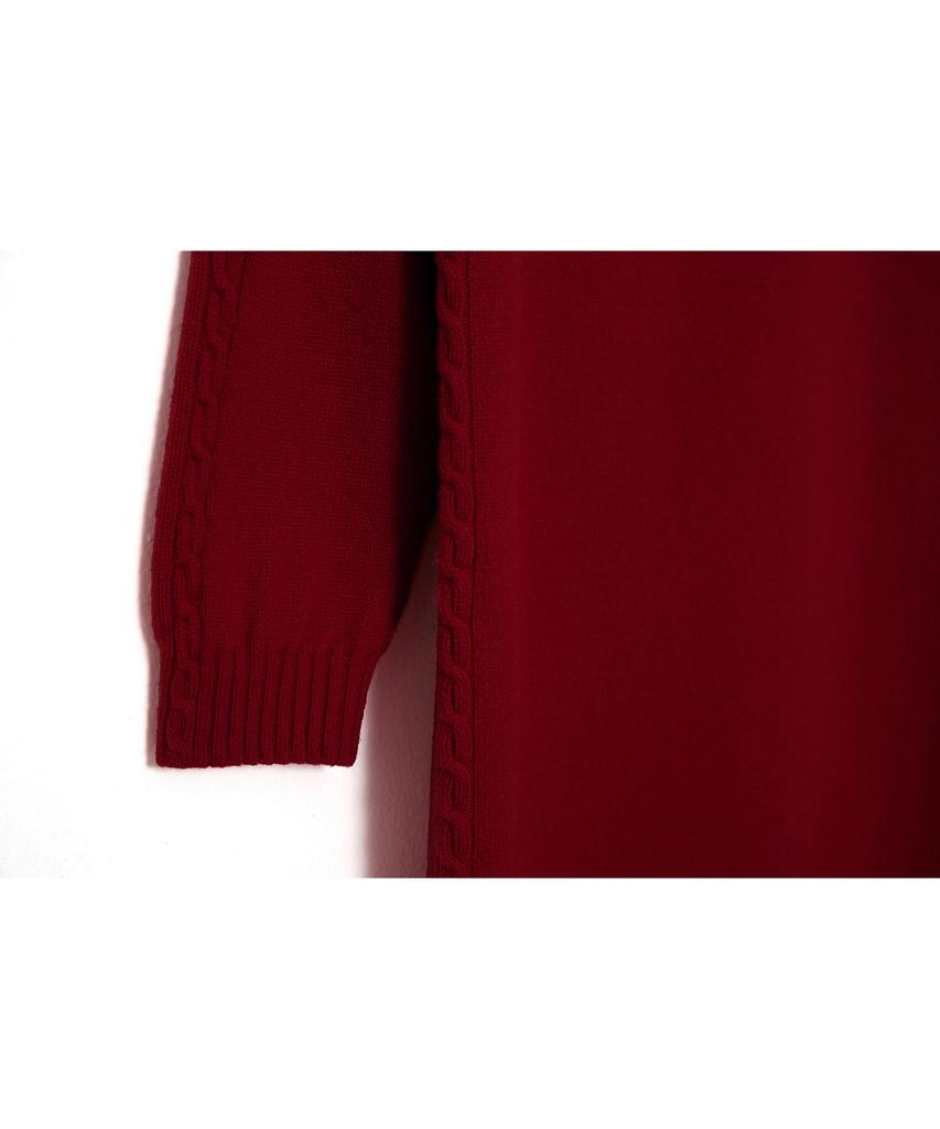 Iolo Cable Round Dress_Burgundy