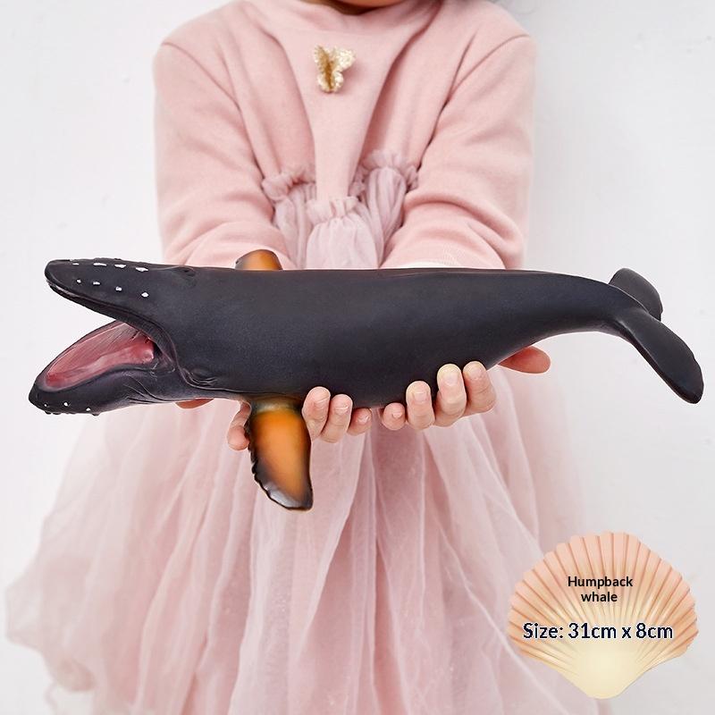 Soft Rubber Marine Animal Model Realistic Great White Shark Blue Whale Turtle Megalodon Duck Toys Collectible Action Figures