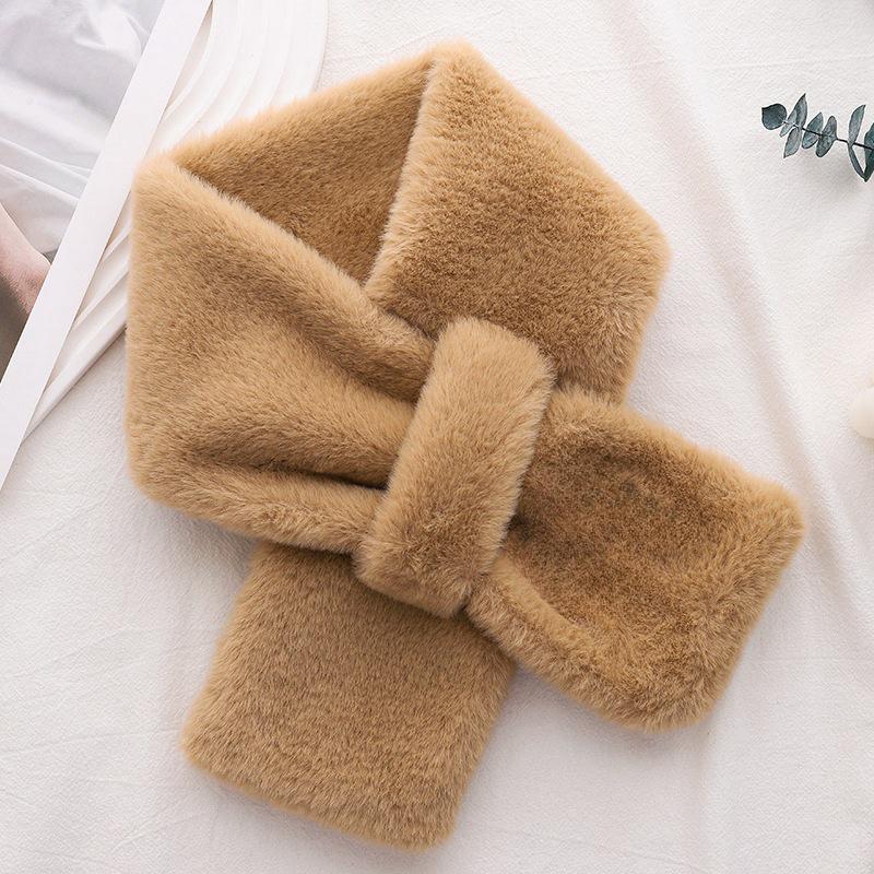 Korean-Style Faux Rabbit Fur Thick Winter Scarf - Super Warm & Stylish Neck Warmer