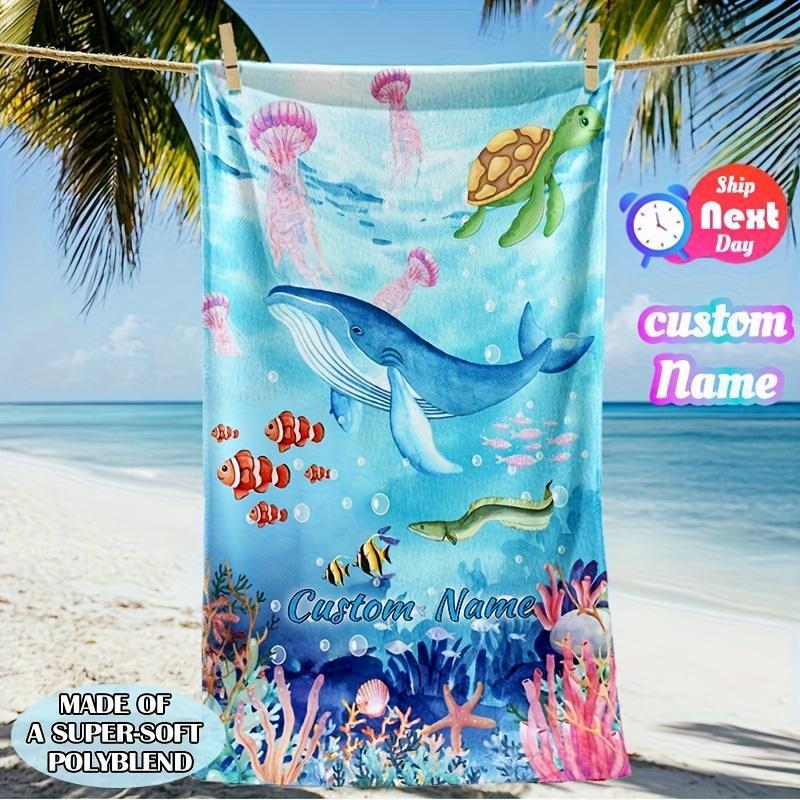 Custom Beach Towel Personalized Name Photo 160x80cm Microfiber Bath Towels All Season Soft Absorbent Blanket