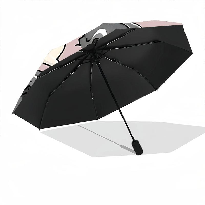 1pc Pug Party Fashionable Automatic Opening/Closing Folding Umbrella with 8 Bones, Windproof Portable, Daily Use128