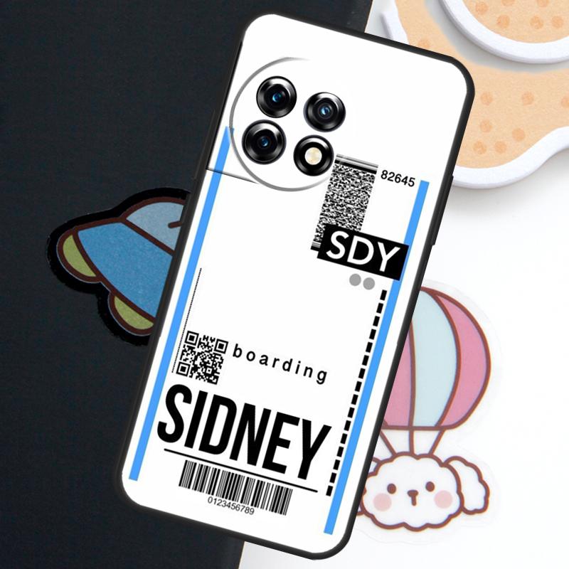 Fly Ticket Air Tickets Travel Label Case For OnePlus Nord N30 N20 CE 5 3 4 Lite OnePlus 15 13 12 11 9 8 10 Pro 10T 13R 15R Cover