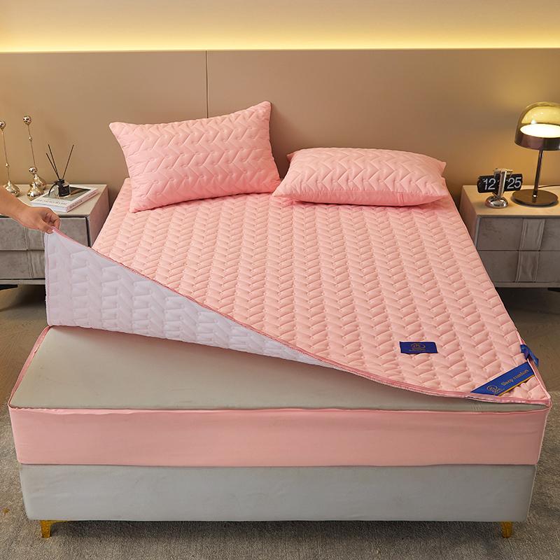 Blue Waterproof Mattress Cover Zipper Bed Covers Thicken Fitted Sheet All Inclusive Bedsheet Yatak örtüsü(Pillowcase Need Order)