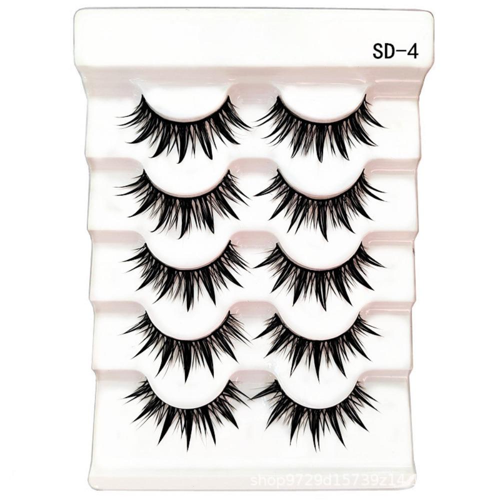 

5 пар пушистых накладных ресниц с мягкой лентой, тайские ресницы, 3D ресницы из искусственной норки для наращивания SD-4