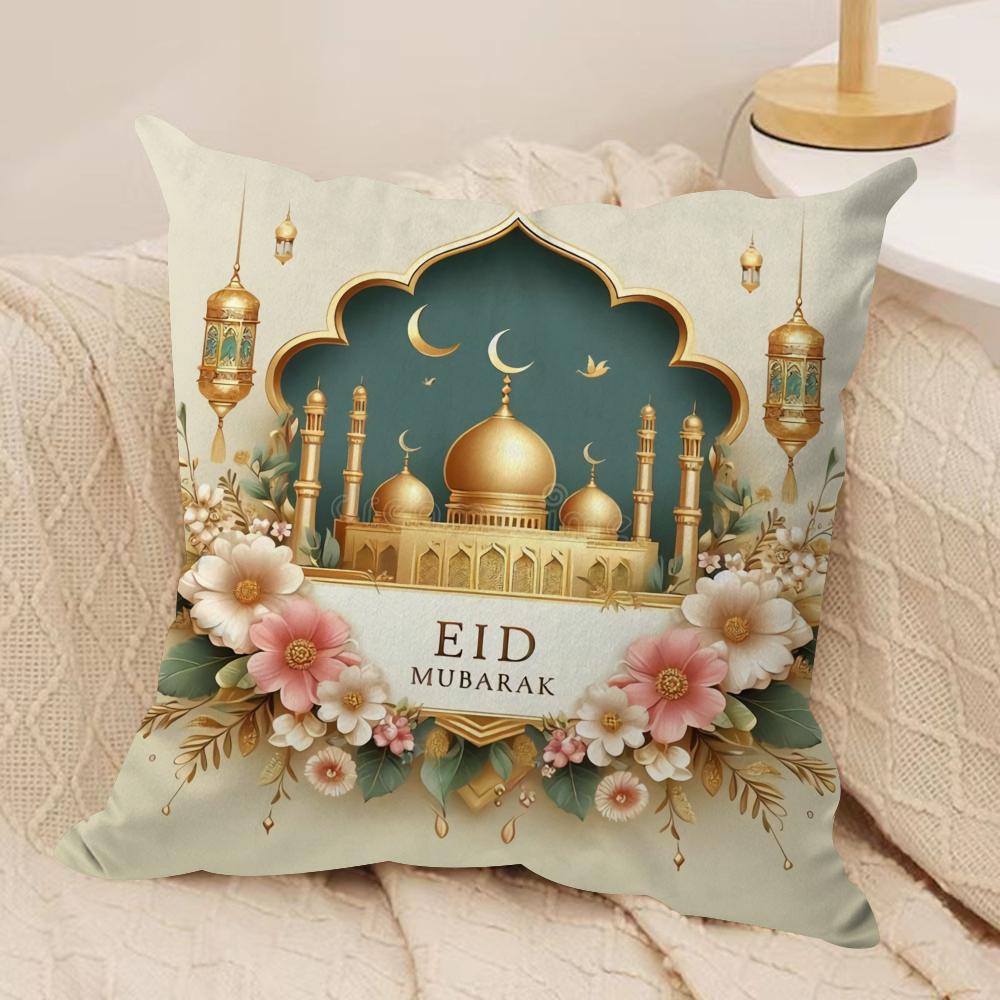 

happy Eid alFitr mubarak Cushion Cover Soft Plush Throw Pillow Cover DoubleSided Printed Cushion Case Sofa Home Decor 30x30cm