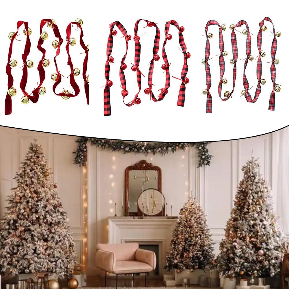 Elegant Design Bell String Christmas Ribbon Velvet Decorations