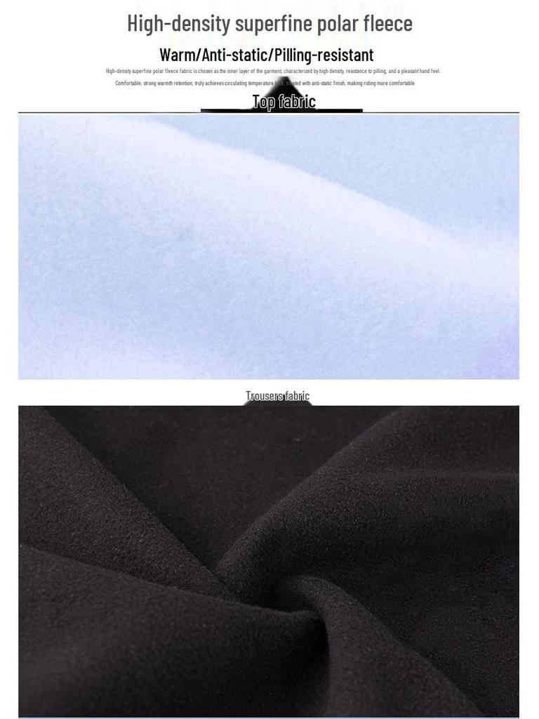 Unisex Fleece-Lined Cycling Set: Long Sleeve Top & Pants for Autumn/Winter