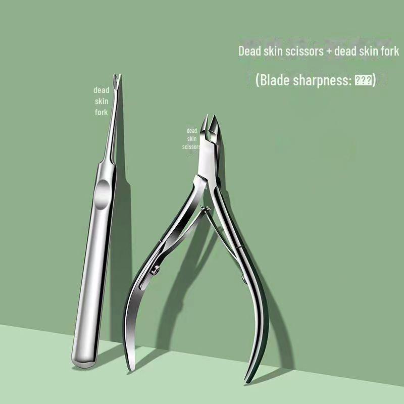 Conjunto de manicure em aço inoxidável: Tesouras de Pele Morta, Farpas Esfoliantes, Alicates para Calos, Lima de Unha Cónica.