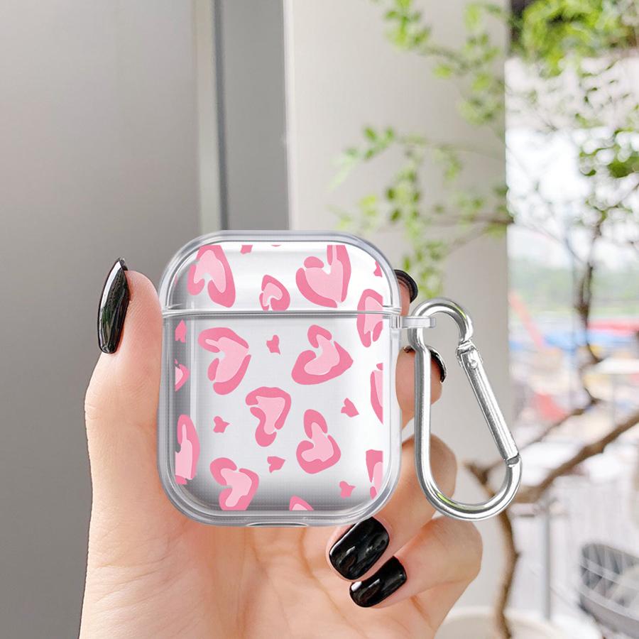 Pink Bow Tie Leopard Print Clear Earphone Cases Cover Case For Airpods Pro3 Pro2 Pro 4 3 1 2