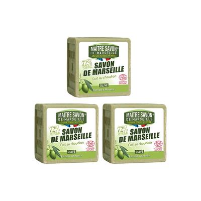 French Mattersabon Marseille Soap Hypoallergenic Olive Cleansing Soap, 300g, 3 Units