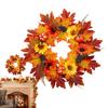 16cm Fall Harvest Halloween Pumpkin Maple Leaves Wreath Autumn Maple Leaves Rustic Style Sunflower Garland Home Decoration
