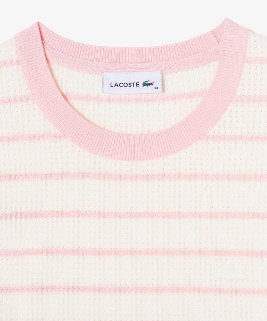 LACOSTE Women'S Scallop Crew Neck Short Sleeve Sweater Af900E-56G Ady