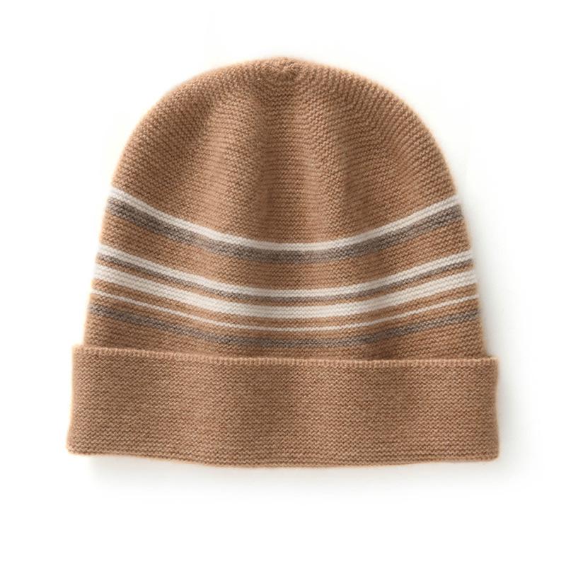 

Women s Striped Color Block Cashmere Head Wrap: Warm, Knitted Ear Protection Moon Hat.
