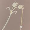 Vintage Chinese Style Hair Sticks Forks Flower Pearls Pendant Designs Women Girls Hanfu Dress Hairpins Side Clips Fringe Jewelry