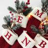 Christmas Socks Knitting Red Snowflake Alphabet Letters Christmas Decoration For Home Tree Ornament Gift Navidad Natal Decoration