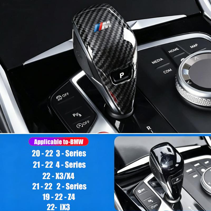 CTCE1 LHD RHD ABS Carbon Fiber Black Red Center Console Gear Shift Knob Trim Cover For BMW G30 G31 G01 G02 G32 1 2 5 Series X3 Sticker