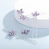 5 Pcs Rhinestones Little Simple Bride Wedding Hair Pins Purple Bridal Hair Piece Wedding Hair Accessories for Women and Girls