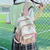 Zaino Gatto Kawaii Ita Bag Grande Capacità Zaino Scolastico in Nylon con Tasca Trasparente per Pin Zaino Anime Carino per Ragazze