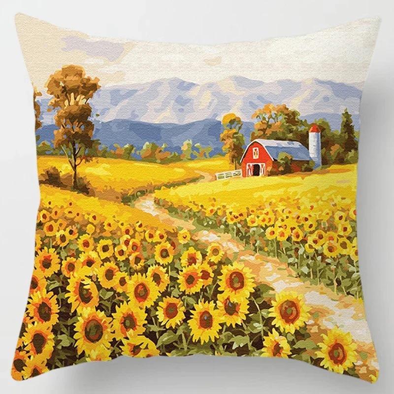 

Лавандовый сад Декоративная наволочка Гостиная Офис Украшения Главная Наволочка 40x40cm